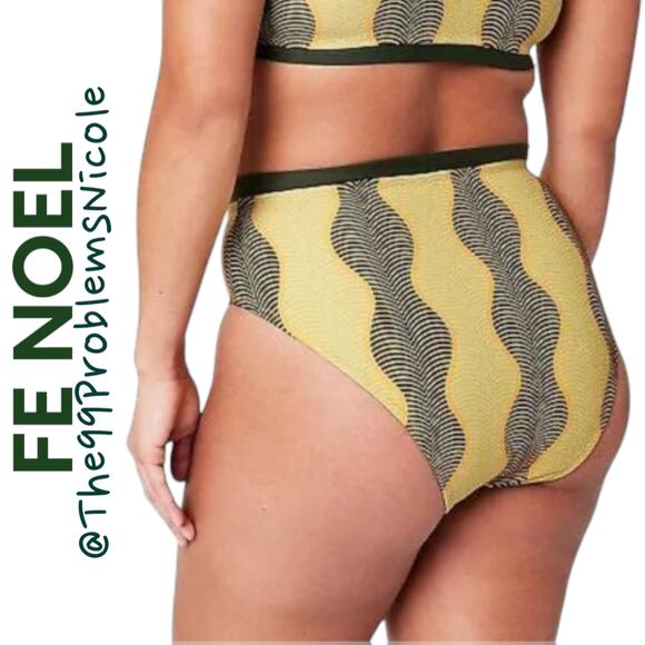Fe Noel x Target Wave Print High Leg Cheeky Bikini Bottom - Picture 4 of 10